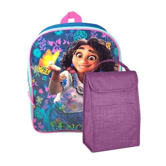 New Disney Encanto Backpack 15" Mirabel w/ Insulated Lunch Bag Purple Set - Picture 1 of 9